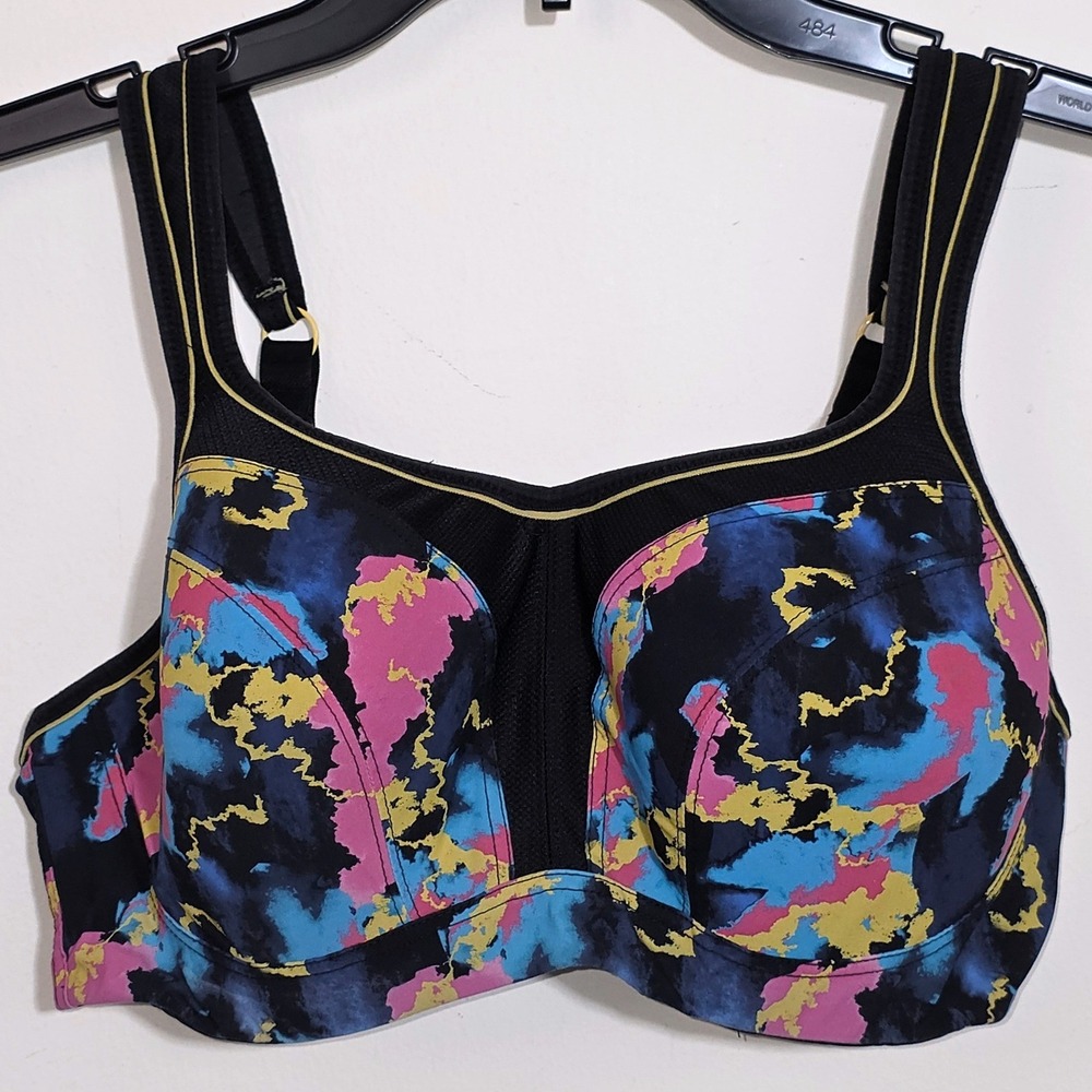 Panache Women's ELECTRIC PRINT Full-Busted Underwire Sports Bra 36DD Multicolor - Picture 7 of 11